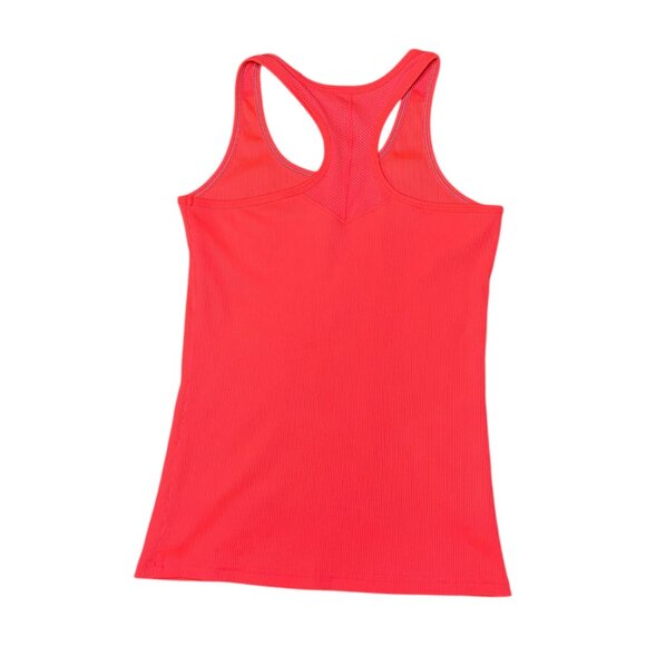 Under Armour Womens S Racerback Tank Top Pink Coral Workout Compression Sport - Picture 2 of 4
